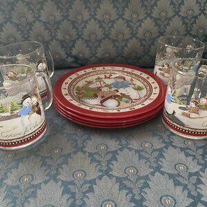 Princess House Cookies and Cocoa for Santa Mug & Plate Sets